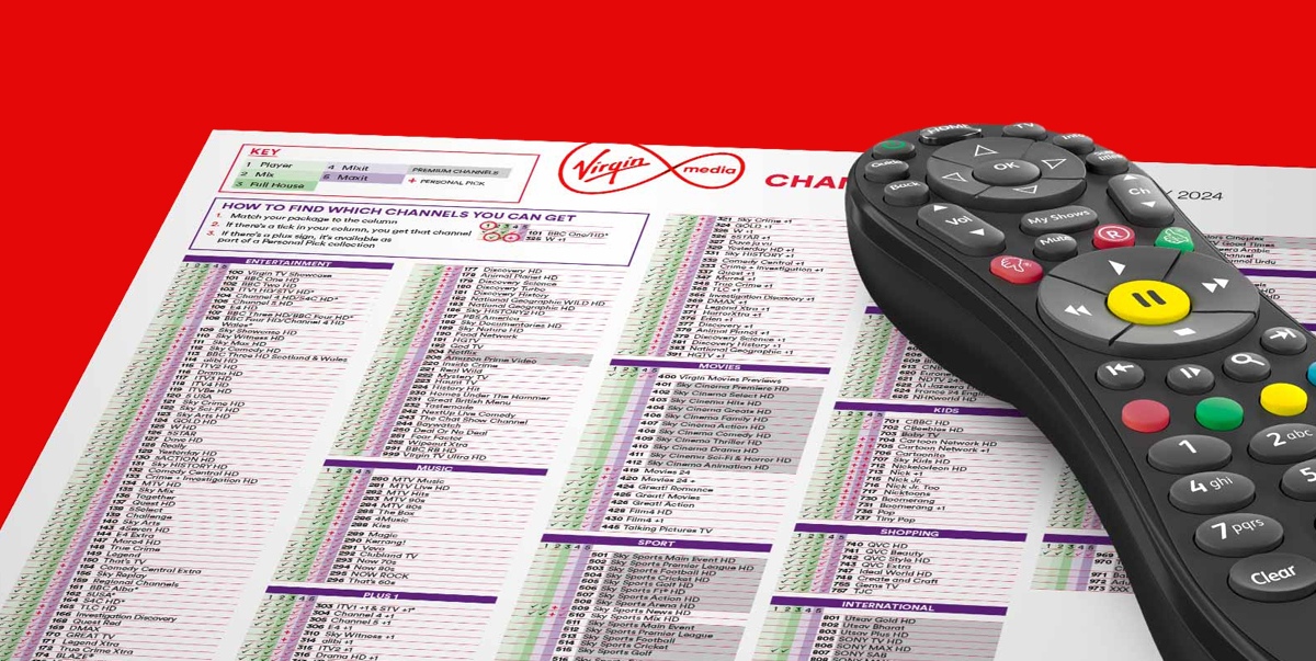 Image of Virgin Media TV channels